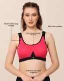 ELLA All-Day Active Sports Bra in Breathable Cotton with Removable Pads
