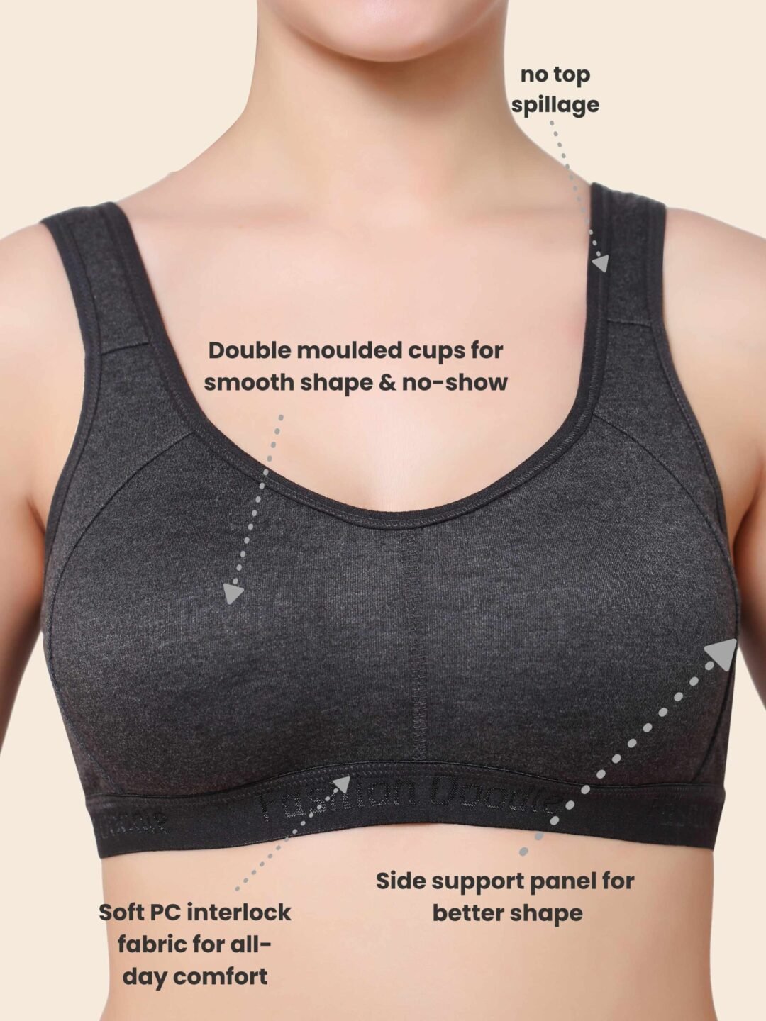 Side support bra for daily wear