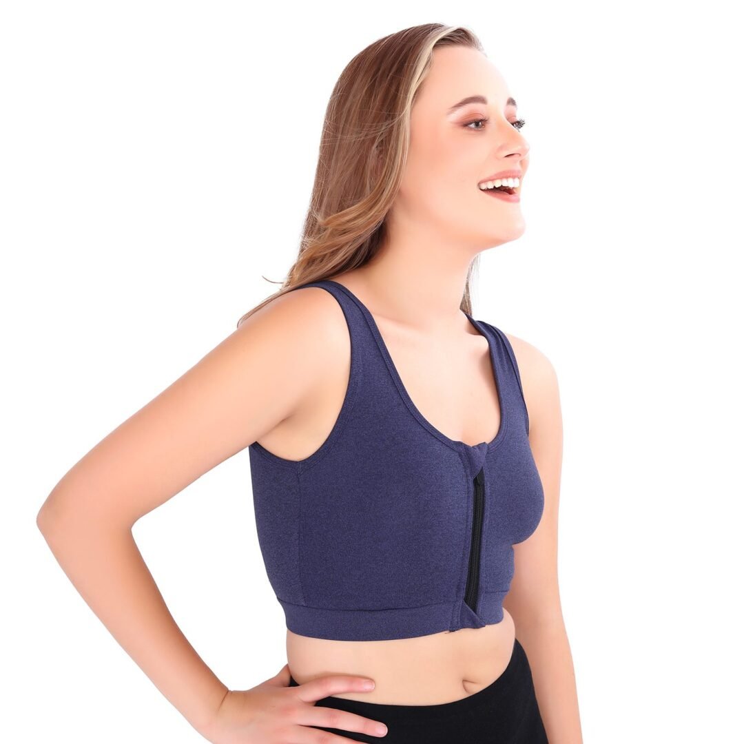 Mary Front-Zip Sports Bra with Removable Pads - Image 2