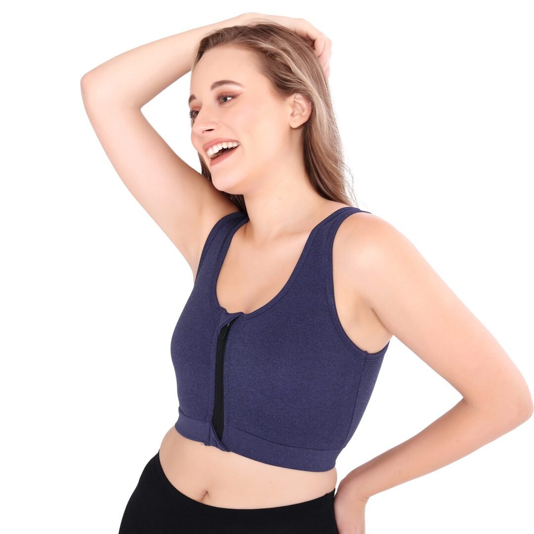 Mary Front-Zip Sports Bra with Removable Pads - Image 3